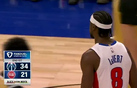 开云-活塞首节21-34落后奇才，全队整节投篮21投仅6中